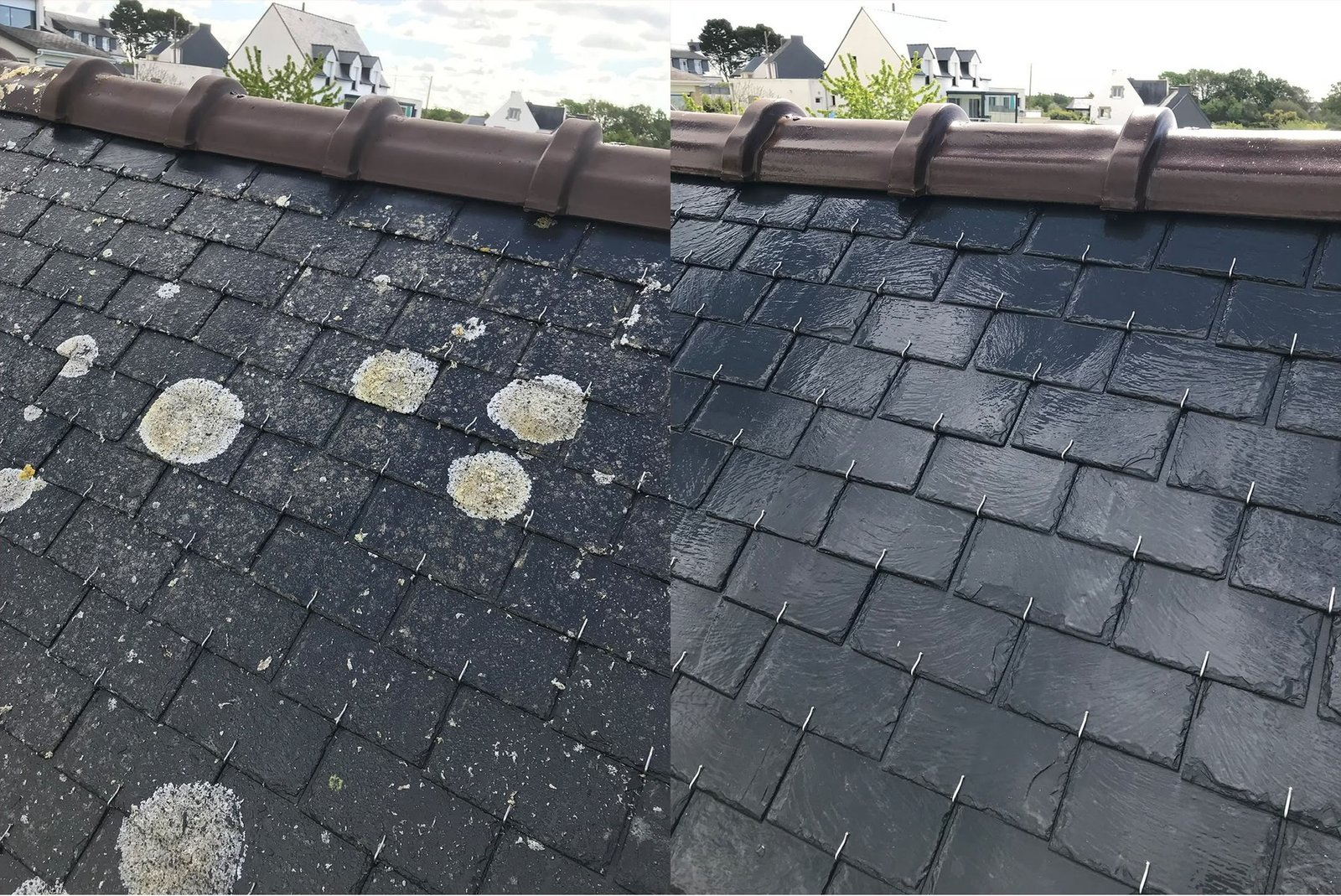 Couvreur de l’Entreprise B. Reita intervenant sur une toiture près de Nantes