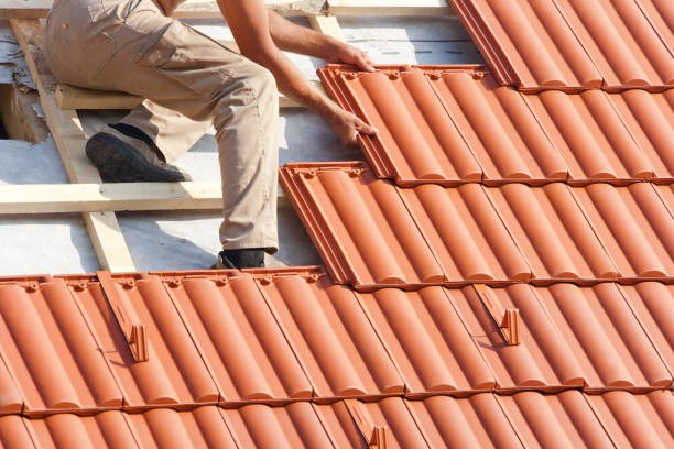 Toiture en tuiles sur une habitation